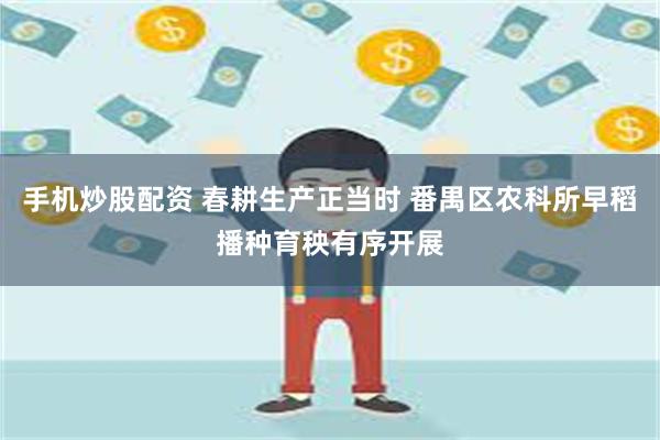 手机炒股配资 春耕生产正当时 番禺区农科所早稻播种育秧有序开展